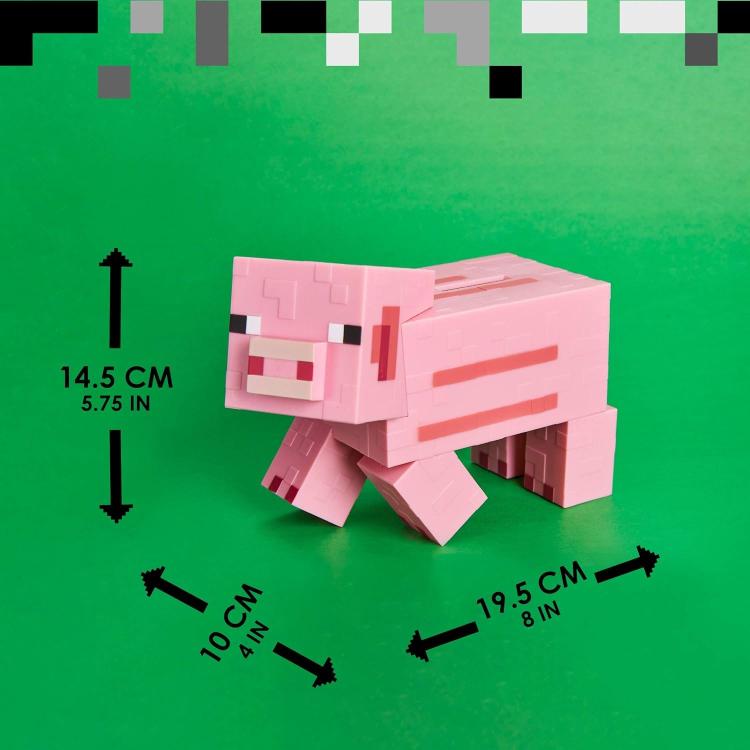 Paladone Salvadanaio Di Minecraft "Pig Money Bank" Figura Del Maiale Da 19Cm