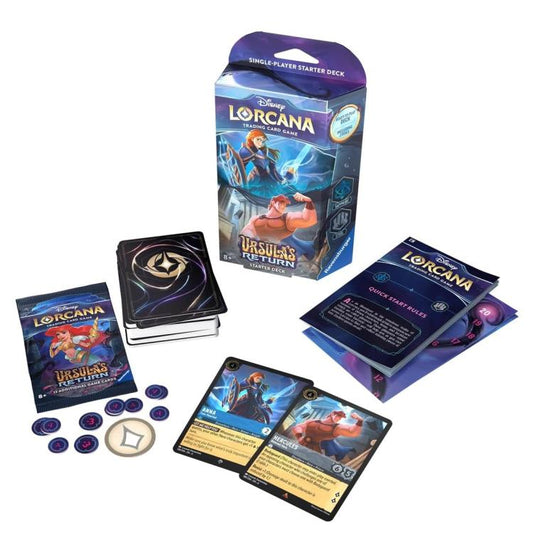 Disney Lorcana "Ursula'S Return" Starter Deck Sapphire/Steel Carte Card Tcg Eng