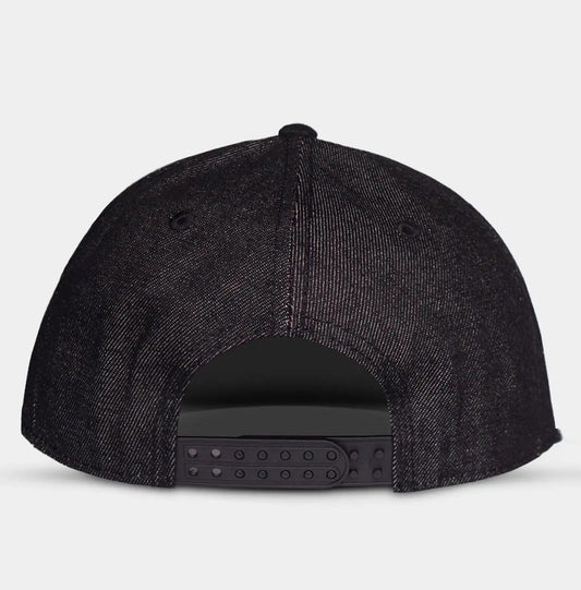 Difuzed - (Street Fighter) Logo Ufficiale Strapback/Snapback - Berretto Effetto Jeans Nero Cappello con Visiera Dritta Cappellino Stile Basket/Baseball Cap