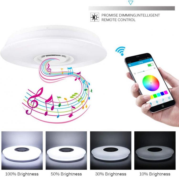Plafoniera Led 62W Rgb-Bianco Dimmerabile Cassa Bluetooh Cielo Stellato| C09-Rgb