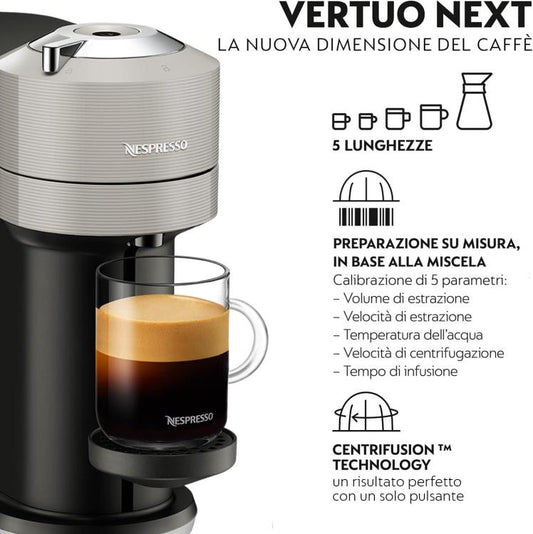DELONGHI MACCHINA DEL CAFFÈ VERTUO NEXT NESPRESSO CAPSULE M.D.C. XN910B10 GRIGIO