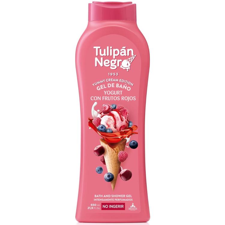 Tulipan Negro Shower Gel Bagno Doccia (Yogurt E Frutti Rossi) Bagnoschiuma 650Ml
