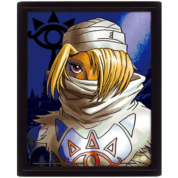 Pyramid - The Legend Of Zelda (Zelda To Sheik) Poster 3D Lenticular Incorniciato