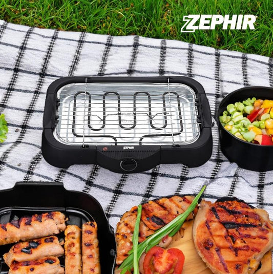 Zephir Bistecchiera Grill Elettrica E Griglia Termostato Piastra Barbecue 2000W