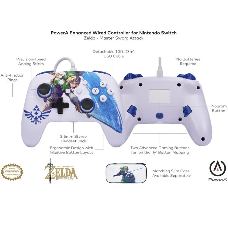 Powera Enanched Wired Controller Cablato Nintendo Switch (The Legend Of Zelda)