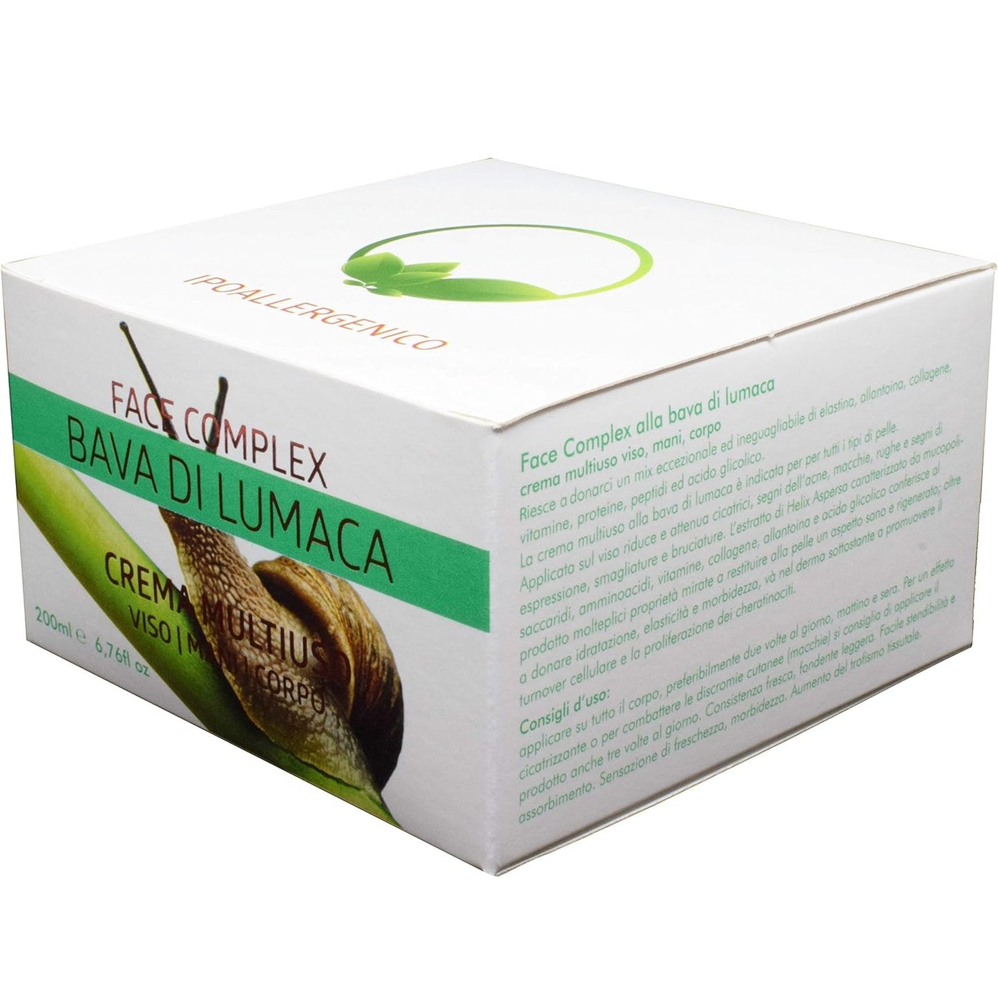 Crema Multiuso Face Complex Per Viso Mani Corpo Alla Bava Di Lumaca Da 200ml