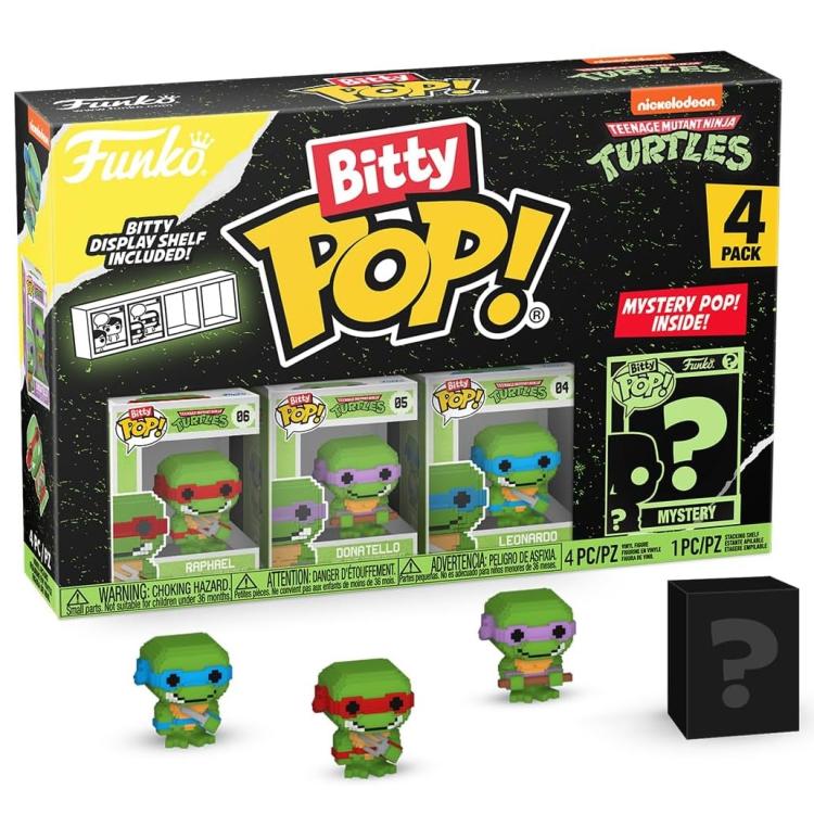 Funko Bitty Pop! Tmnt Tartarughe Ninja Turtles 4 Pack Raphael/Donatello/Leonardo