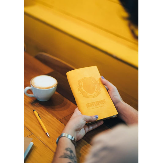 Taccuino Harry Potter "Tassorosso" Diario Personale da Viaggio 2 Quaderni Sostituibili: Bullet Journal Puntinato e a Righe 160 pag