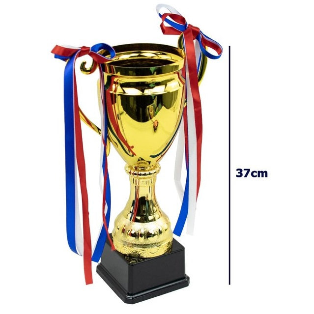 Trofeo Sportivo Oro (Coppa) 37 cm in Resina Dorata idea Regalo per Premiazioni Tornei Calcio, Sport, Tennis, Basket, Padel, Tifosi ecc