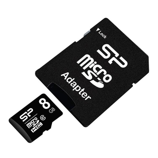 Silicon Power Microsdhc Card 8 Gb Micro Sd Memoria/Adattatore Sp V10 Classe 10