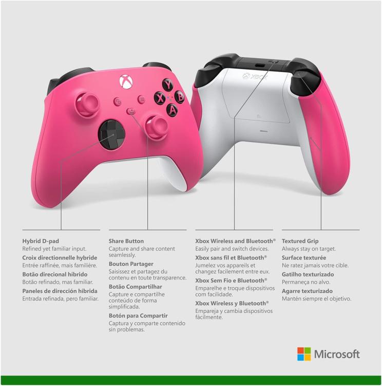 CONTROLLER MICROSOFT XBOX SERIE X/S ONE WIRELESS DEEP PINK JOYPAD ROSA PC NUOVO