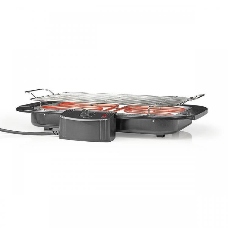 Nedis Barbecue Elettrico Griglia Bistecchiera Bbq Piastra Tavolo Giardino 2000W