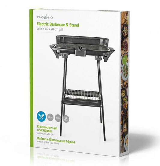 Nedis Barbecue Elettrico Con Piedi O Da Tavolo Griglia Grill Bbq No Fumo 2000W