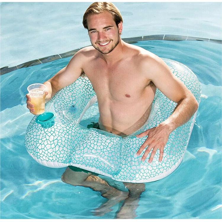 BESTWAY POLTRONA GONFIABILE MATERASSINO PISCINA MARE PORTABICCHIERE E SCHIENALE