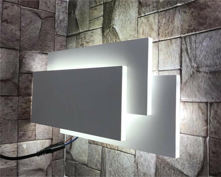 APPLIQUE LED LUCE BIANCA VETRO DA PARETE 12W LAMPADA MODERNO BIANCO FREDDOE41-BF