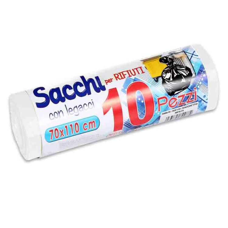 300 BUSTE SACCHI SACCHETTI RIFIUTI SPAZZATURA RACCOLTA DIFFERENZIATA 70X110cm BI