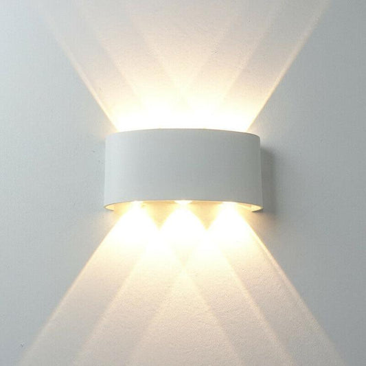 APPLIQUE A PARETE LED BIANCO 18W LUCE CALDA 3000K ESTERNO UP&DOWN IMPERMEABILE