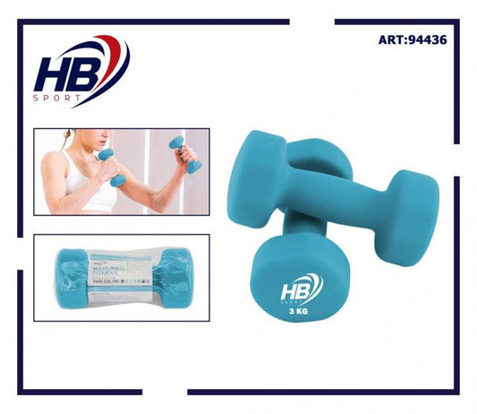 Manubrio Neoprene Bilanciere Manubri Pesi Aerobica Palestra Bodybuilding | 3 Kg