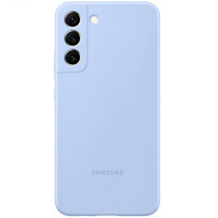 Samsung Silicone Cover Galaxy S22+ Cellulare Custodia Blue Morbida Celeste 5G