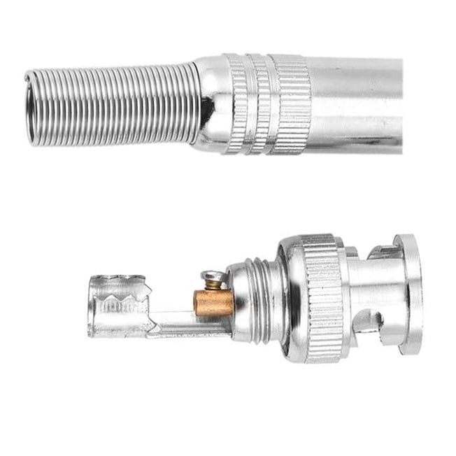 10pz SPINOTTI CONNETTORE BNC A VITE MASCHIO METALLO PER CAVO RG59 TELECAMERE DVR