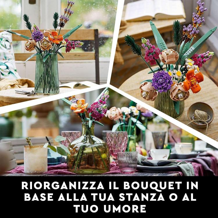 Lego - Icons Creator Expert Flowers Bouquet Mazzo Fascio Fiori Costruzione 822Pz