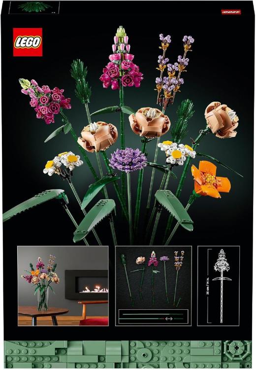 Lego - Icons Creator Expert Flowers Bouquet Mazzo Fascio Fiori Costruzione 822Pz