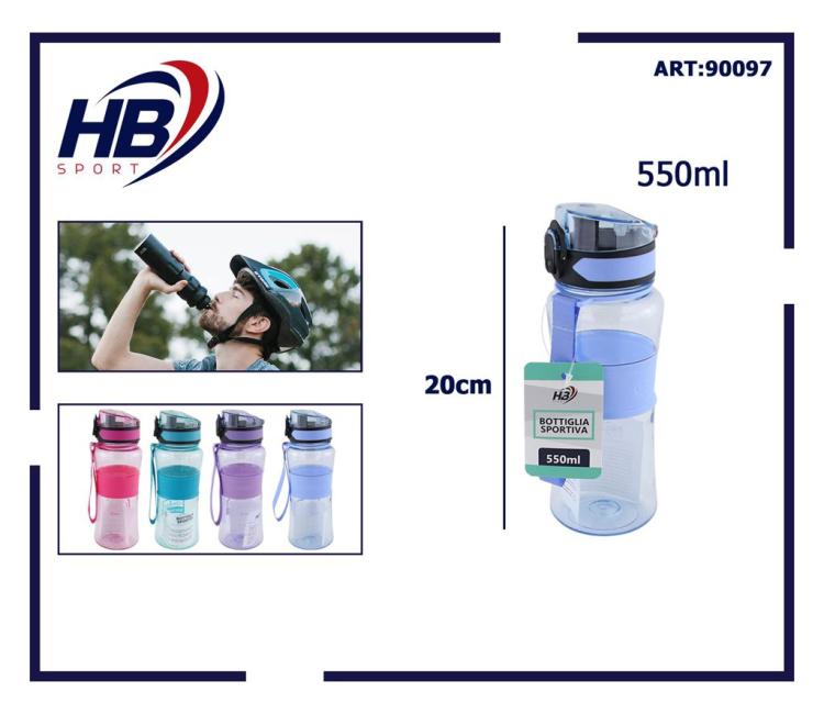 BORRACCIA PLASTICA 550ML CANNUCCIA/BECCUCCIO PER BAMBINI SCUOLA SPORT PALESTRA