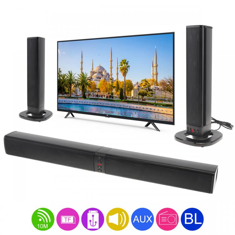 Surround Coppia Casse Bluetooth Soundbar Aux Usb Radio Cassa Speaker Pc/Tv Bs-36