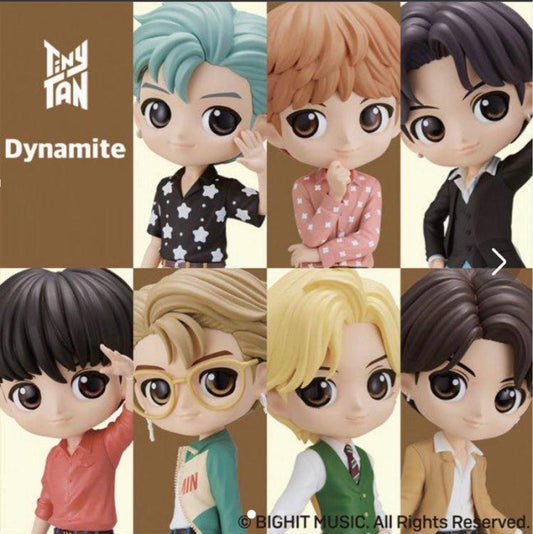 BANPRESTO Q POSKET (BTS) TinyTAN  DINAMITE (BAND COMPLETA) STATUETTE FIGURE PVC