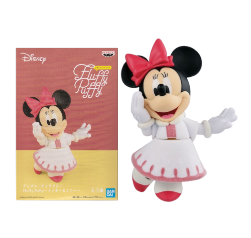 BANPRESTO Q POSKET DISNEY - FLUFFY PUFFY MINNIE TOPOLINO STATUETTA BANDAI 10CM