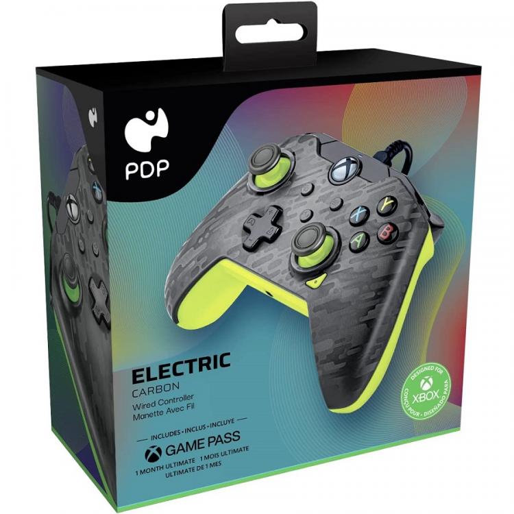 Pdp Eletric Carbon Wired Controller Xbox One Series X Verde Nero Joystick Filo
