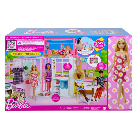 Mattel Barbie Playset Bambola Cagnolino Accessori Casa Loft Giocattolo 3+ Hcd48