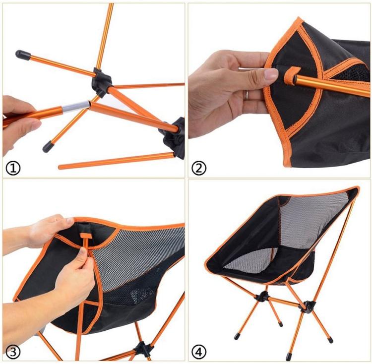 Sedia Pieghevole Campeggio Borsa Portatile Spiaggia Pesca Caccia Esterno Celeste