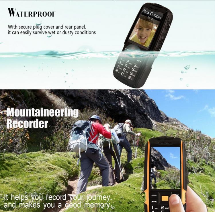 Telefono Cellulare Impermeabile Ip67 Antiurto Dual Sim Con Torcia Led Da Lavoro