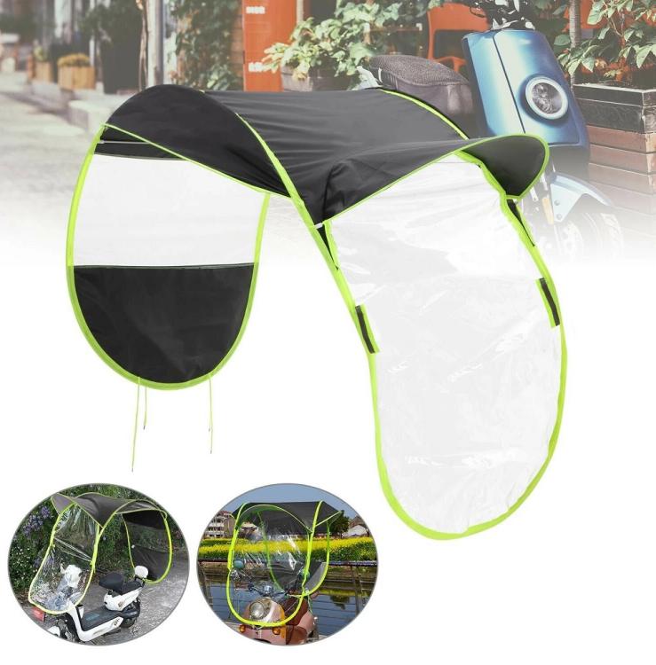 Parapioggia Per Moto Scooter Bici Copertura Pioggia Impermeabile Coprimoto Nero