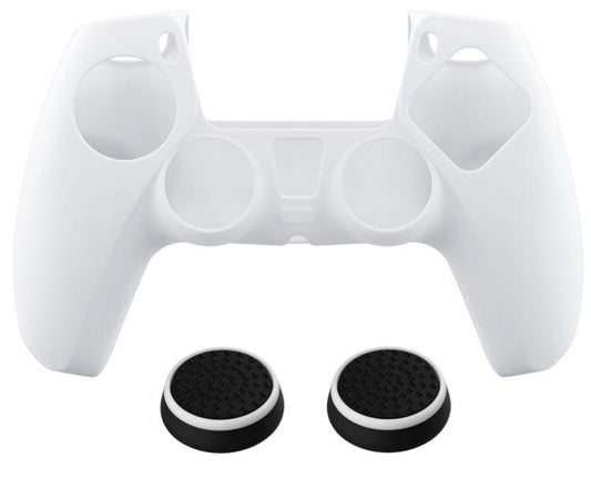 Panthek Full Kit Skin Ps5 + Gommini Black & White Cover Controller Dualsense