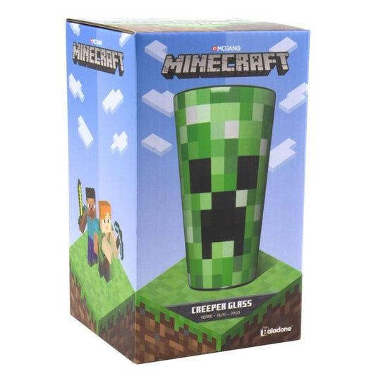 Paladone Bicchiere Vetro Minecraft "Creeper Glass" Tazza Gioco Senza Manico Vaso