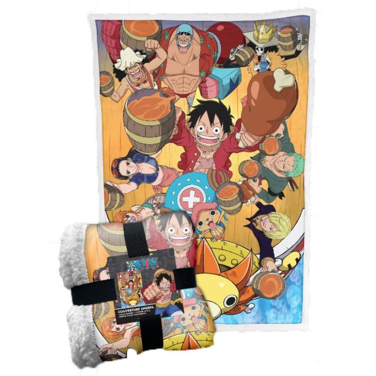 COPERTA SHERPA ONE PIECE CREW MONKEY D.LUFFY ZORO SANIJ PLAID PILE 100X150