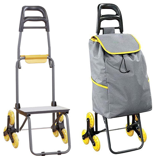CARRELLO PORTASPESA PORTA SPESA 3 RUOTE TRIS TROLLEY SALI SCENDI SCALE PIEGHEVOL