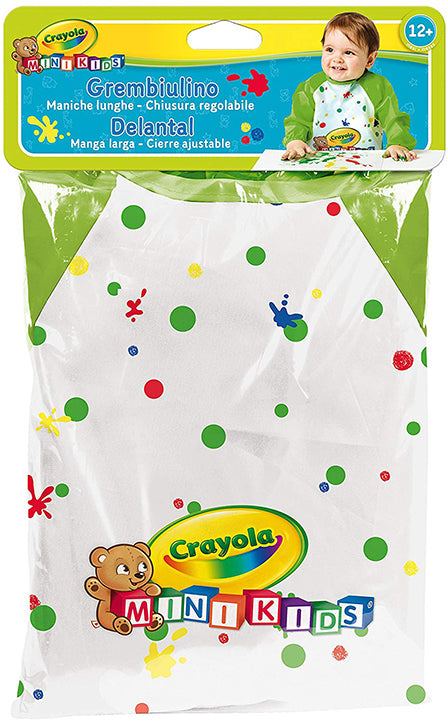 CRAYOLA MINI KIDS GREMBIULINO CON MANICHE LUNGHE PER COLORARE VESTITI PULITI