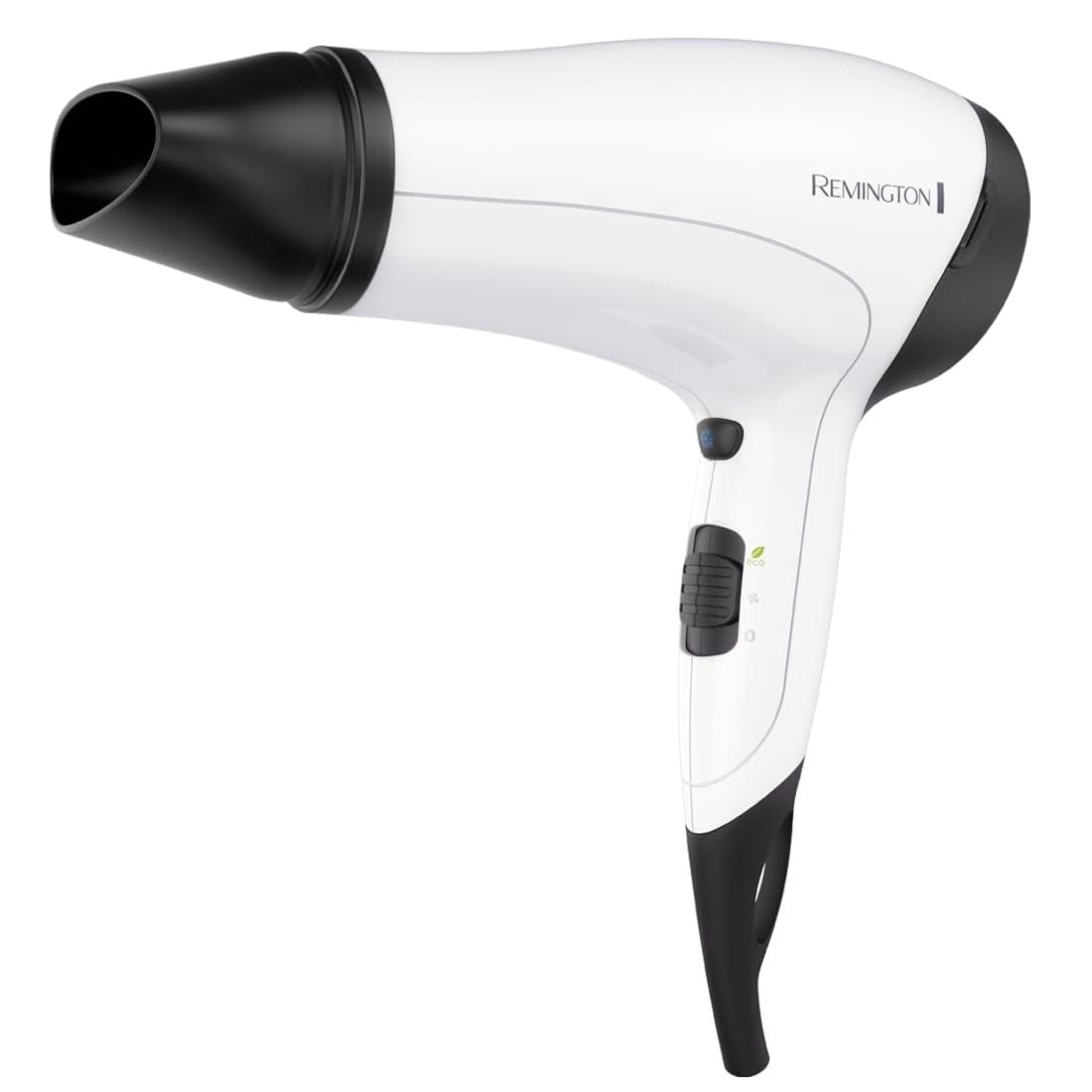 Remington D3015 Asciugacapelli Professionale Remington, Leggero, Griglia Ionica in Ceramica, 2000W, 3 livelli di riscaldamento, 2 Potenze di ventilazione, due ugelli per lo styling Phon per Capelli Lisci e Ricci + diffusore, White