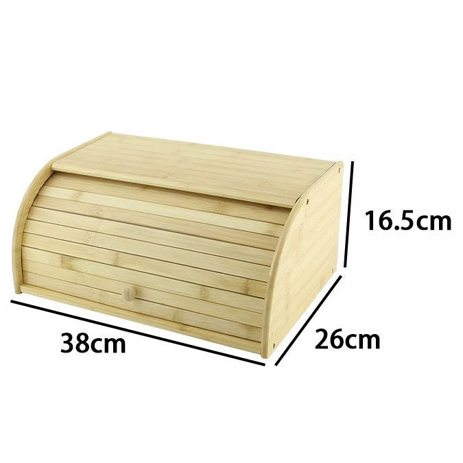 CASSETTA PORTAPANE LEGNO BAMBU CUCINA CONTENITORE PORTA PANE APERTURA SERRANDINA