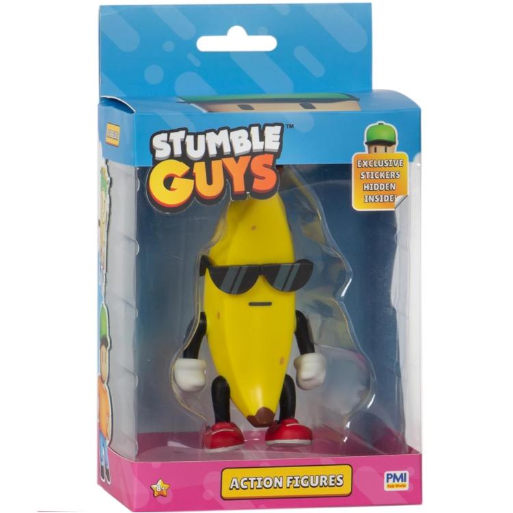 Stumble Guys Action Figure Pmi Banana Guy Con Adesivi Esclusivi Nascosti
