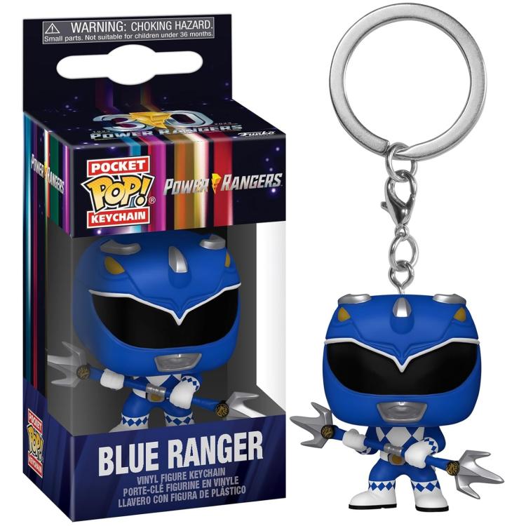 Funko Pop ! Keychain Tv Power Rangers 30Th - (Blue Ranger) Portachiavi Vinyl 4Cm