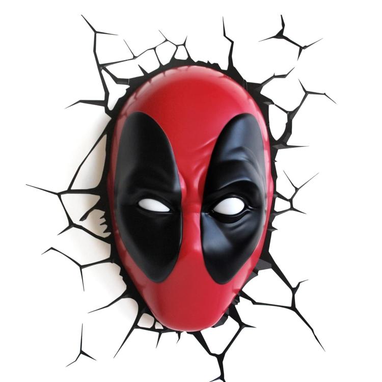 Marvel Lampada A Muro Decorativa - Deadpool 3D Deco Light Applique Led + Sticker