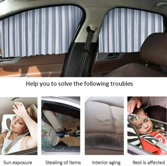 Kit 4 Tenda Tendina Parasole Raggi Uv Magnetica Auto Anteriore Posteriore Grigio