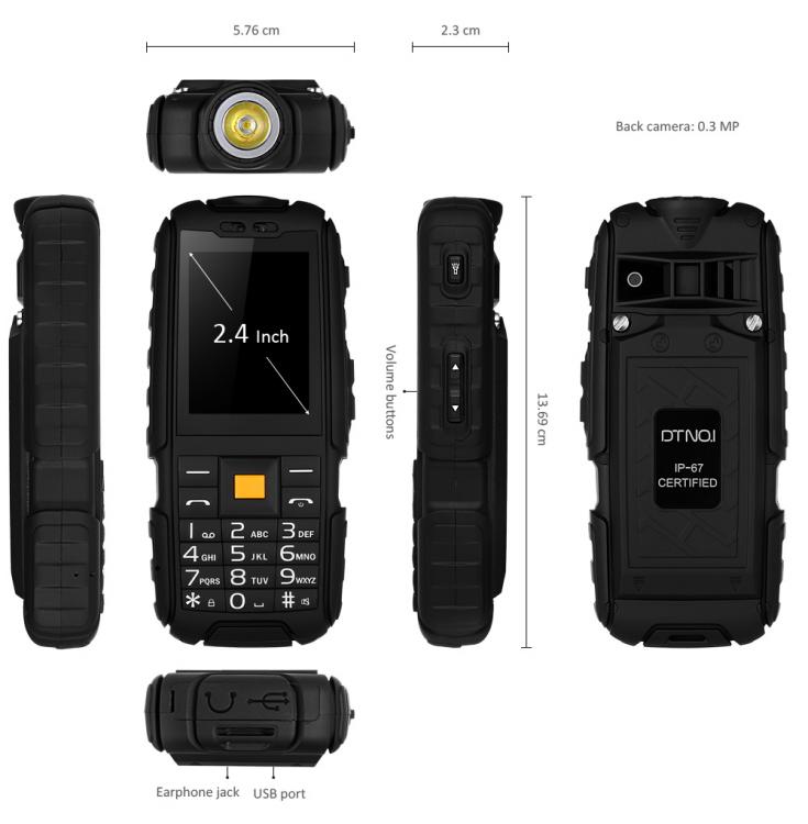 Telefono Cellulare Impermeabile Ip67 Antiurto Dual Sim Con Torcia Led Da Lavoro