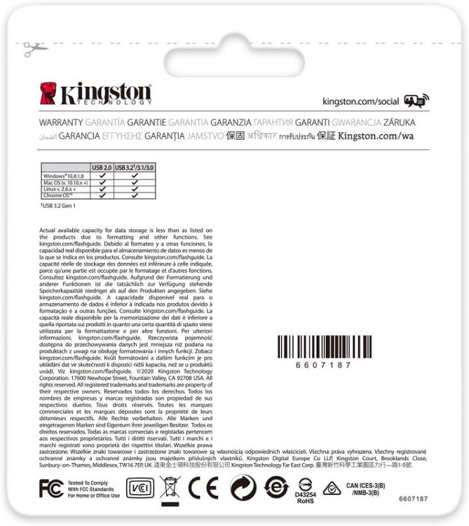 Kingston Dtxm/128Gb Usb 3.2 Chiavetta Pendrive A Scomparsa Datatravel Exodia M