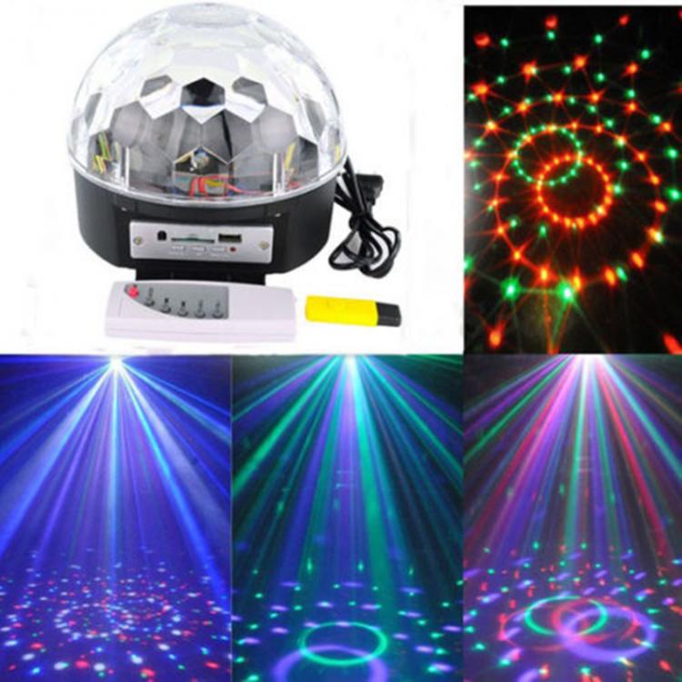 Proiettore Luci Effetti Led Discoteca Dj Rgb Sfera Multicolore Usb Bluetooth Mp3