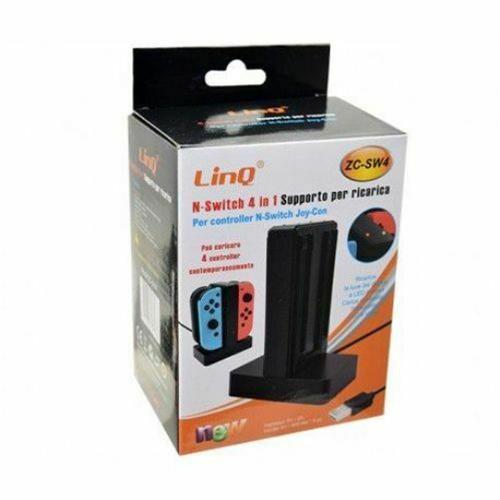 Linq - Caricatore Per Joy Controller Nintendo Switch Dock Stazione Ricarica 4In1